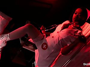 super red-hot nurse flesh Diamond gives a sumptuous taunt