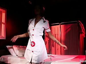 Creepy-Sexy nurse flesh Diamond dances and teases